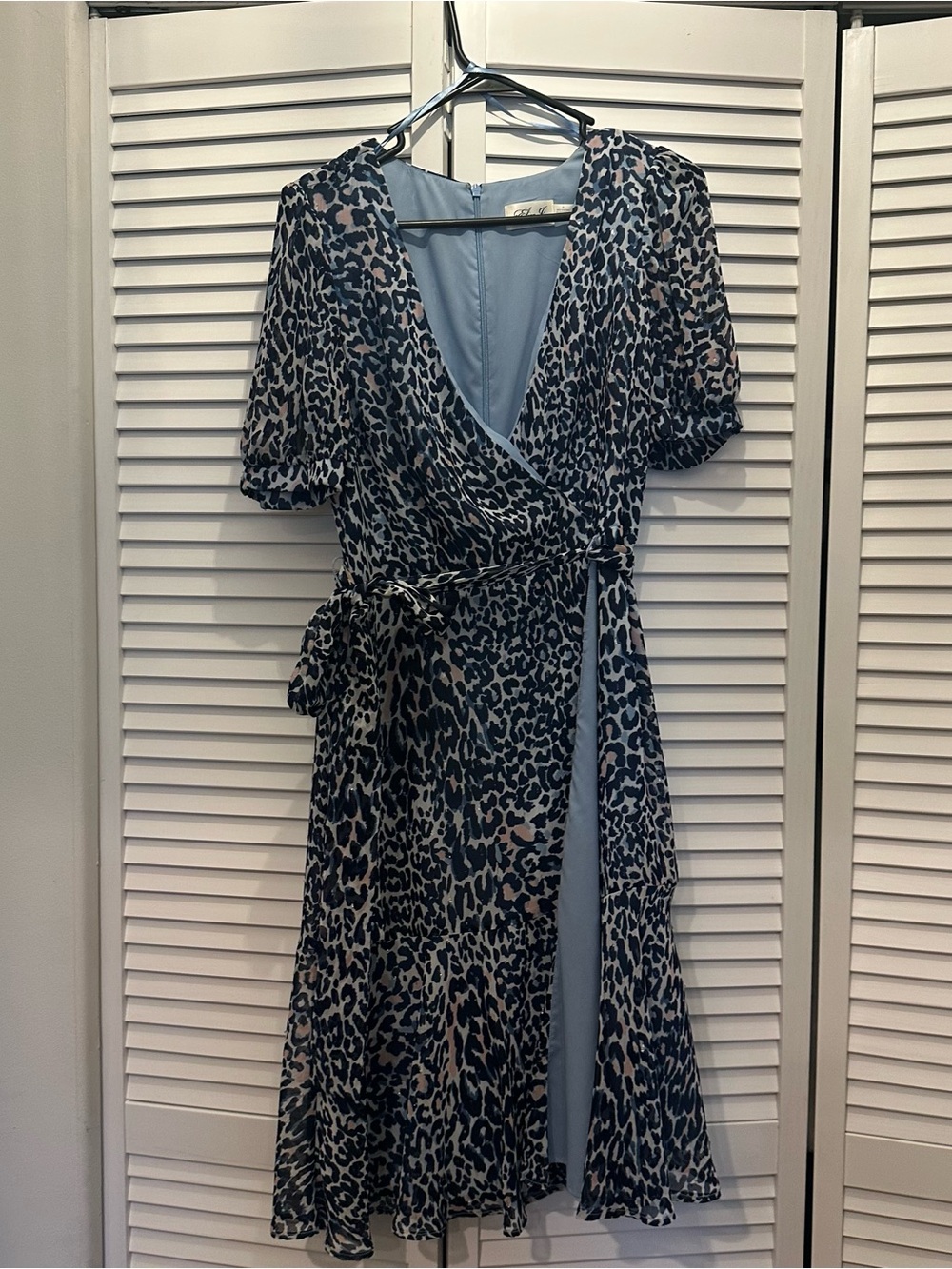 Eliza J Animal Print Faux Wrap Dress